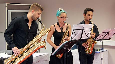 Saxophon-Trio der Musikschule Bad Nauheim mit Felix Waltinger, Lili Grohmann und Pascal Frey